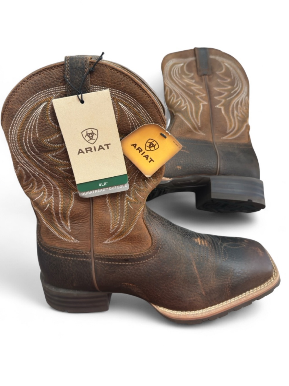 Ariat Hybrid Rancher Western ‘Brown Oiled Rowdy’ Boots Size US Men’s 10 EE (NWT) - Picture 9 of 9